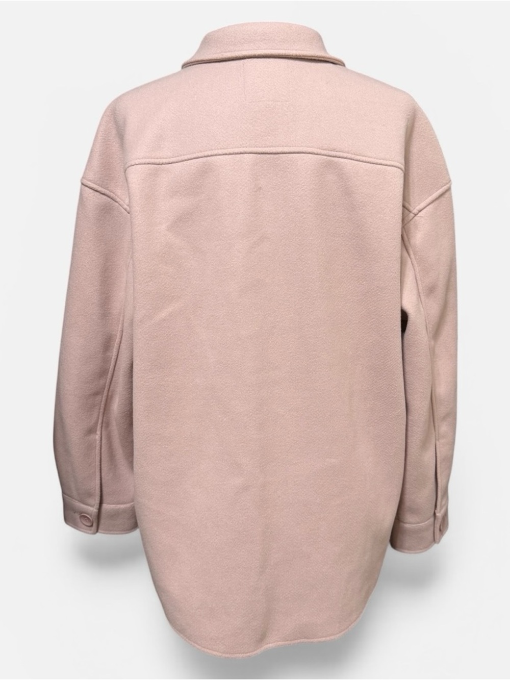 Avec Les Filles Blush Pink Shacket Jacket Soft Luxe Button Front Size Large - Picture 4 of 8